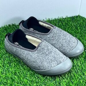 Mahabis Classic Wool Felt Slippers Shoes‎ Grey EU37 US 6.5-7 Flats Slip On Cozy